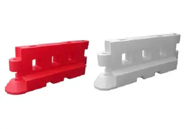 Schutzplanke GB – PE, rot | weiß, 900×500×2325 mm